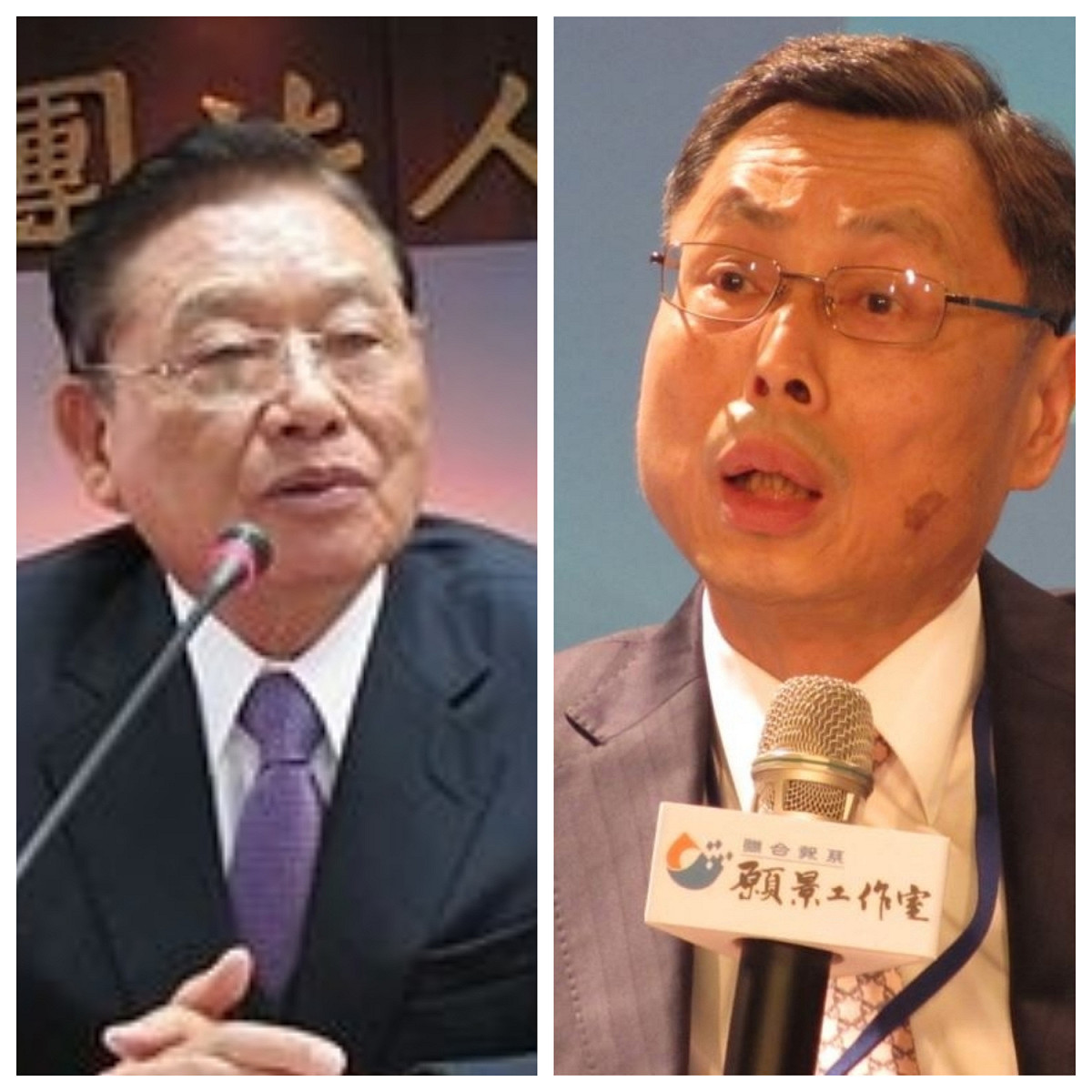 江丙坤(左)昨日昏倒送醫搶救，今高孔廉(右)表示江丙坤的病情，目前已穩定。 圖:翻攝自維基百科。