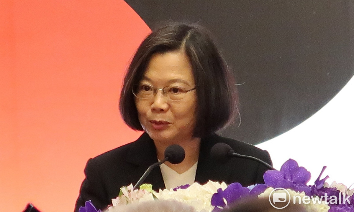 總統蔡英文10日出席民主基金會活動。 圖：林朝億/攝