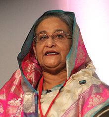 孟加拉現任總理哈希納（Sheikh Hasina）則被控無視制衡她權力的民主制度。 圖 : 翻攝自維基百科