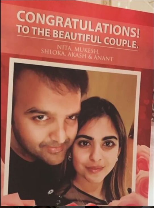 新娘伊夏（Isha Ambani）與新郎安南德（Anand Piramal）。 圖：翻攝Instagram
