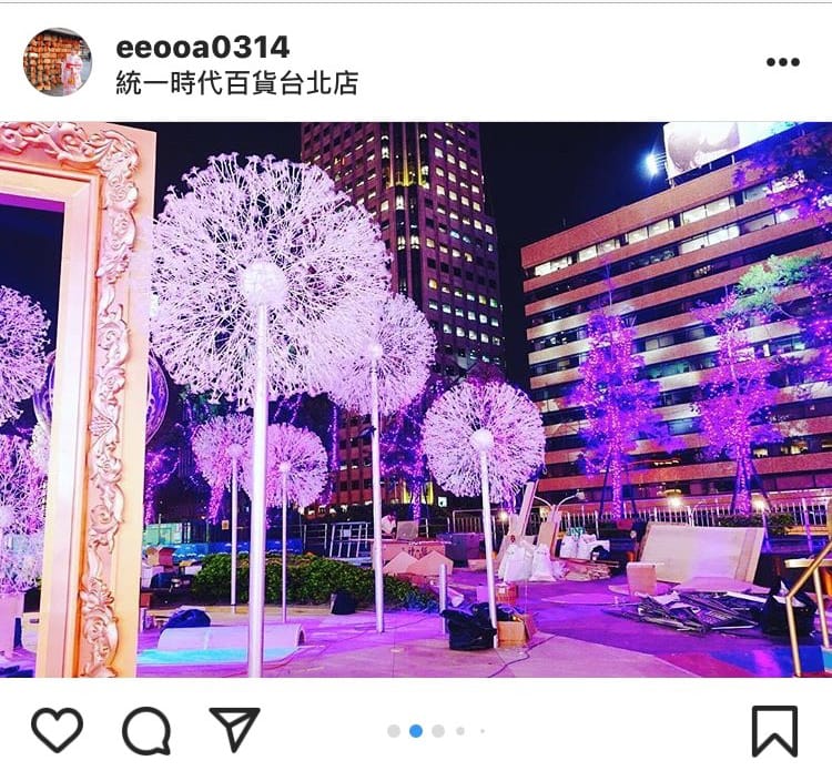 統一時代百貨推出的聖誕裝飾也很吸睛。 圖：翻攝自instagram eeooa0314／開放權限
