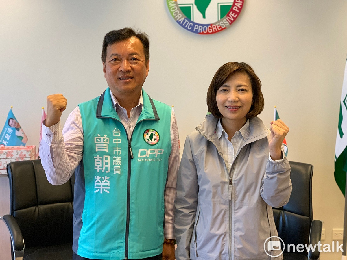 民進黨台中市議會黨團決定推舉曾朝榮、陳淑華角逐正副議長。 唐復年/攝
