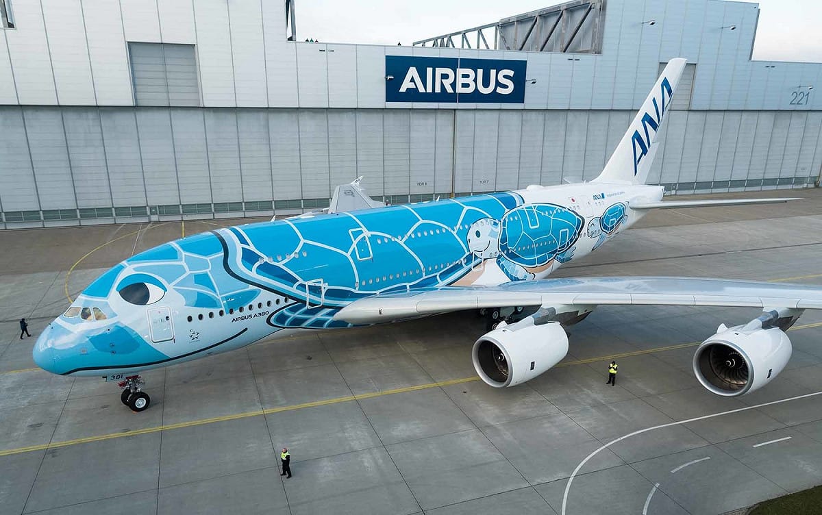 ANA 全日空首架空中巴士 A380 客機。 圖 : 空中巴士官網