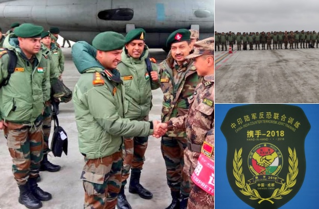 印度軍方近日在推特（Twitter）上接連釋出照片與影片，內容顯示中印雙方舉行聯合軍演。 圖：翻攝Indian Army推特