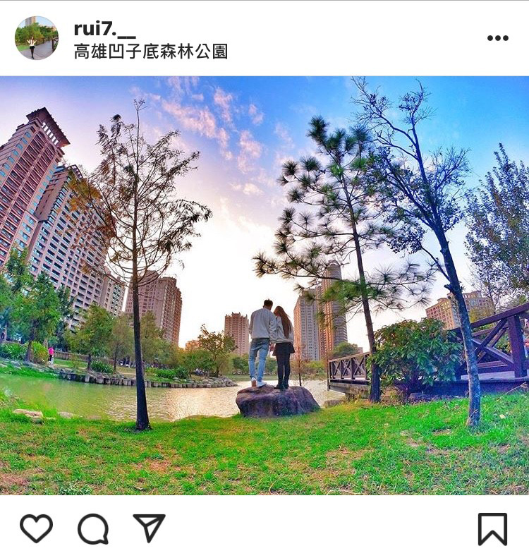 凹子底森林公園充滿綠意的環境，是適合散步的好地方。 圖：翻攝自instagram rui7.__／開放權限