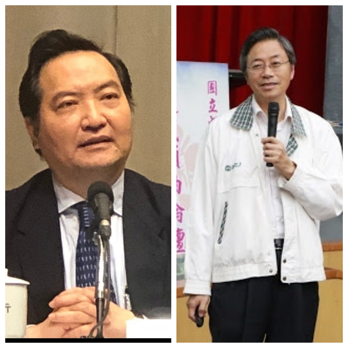針對前行政院長張善政(右)批評政府打假消息，行政院政務委員羅秉成強調打壓假消息無涉政黨色彩。 圖:新頭殼製。