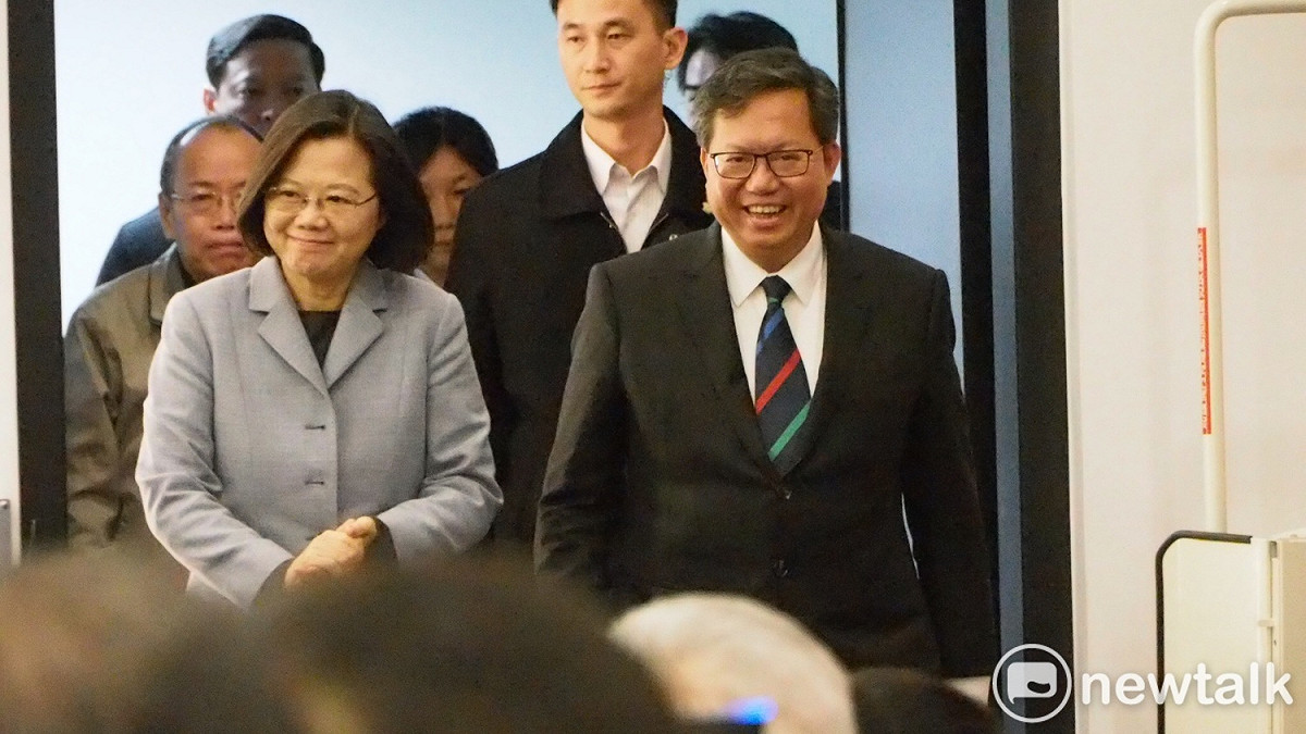 總統蔡英文今到桃園與鄭文燦市長舉行市政座談。 圖：林昀真/攝