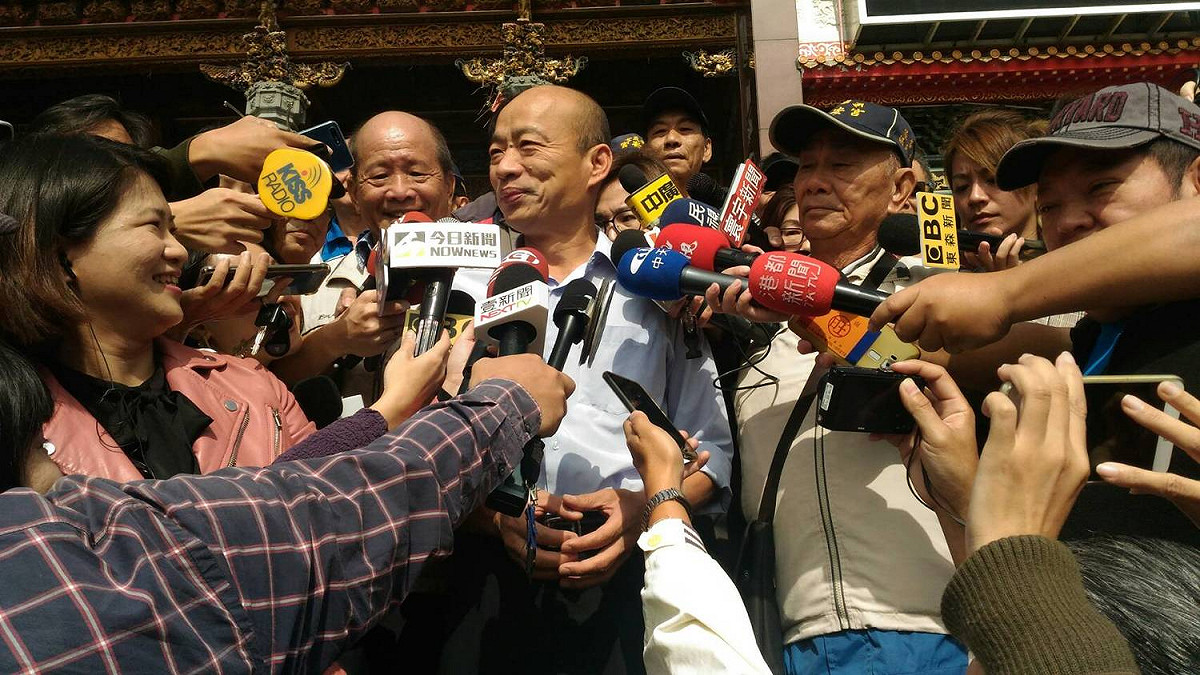 韓國瑜表示近日將辭去國民黨市黨部主委，全力衝刺市政。 圖：孫家銘/攝