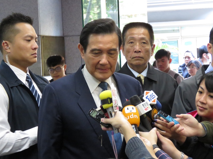前總統馬英九今天上午到東吳大學進行演講。 圖：趙婉淳／攝