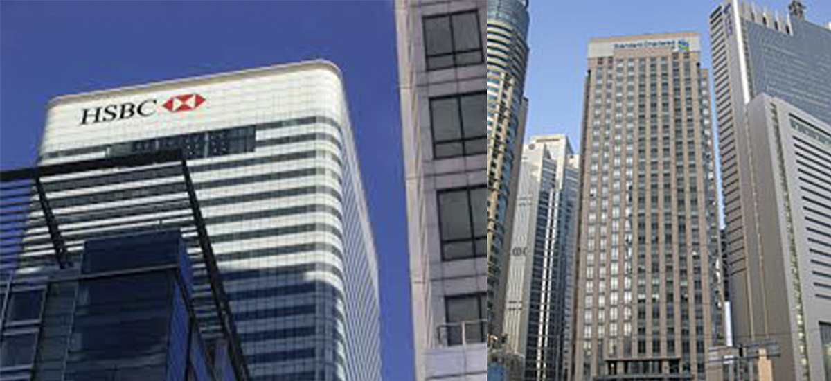 「滙豐控股有限公司」和「渣打集團」，將不再為該公司提供任何新的銀行服務或融資。 圖：新頭殼製