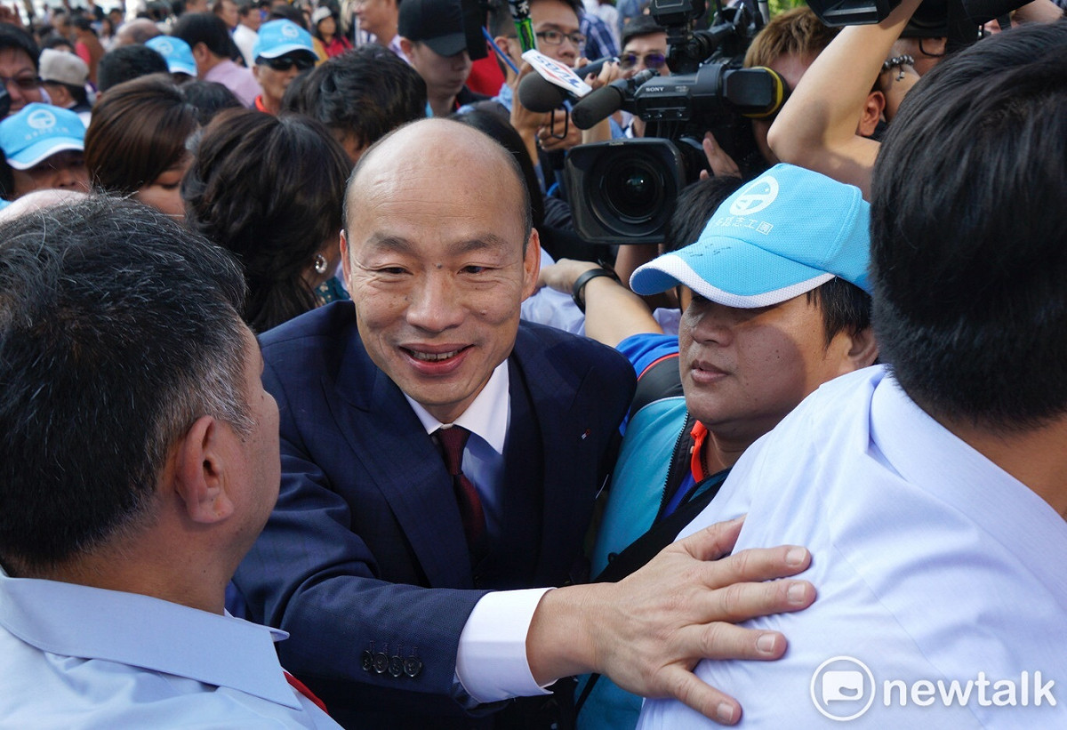 高雄市長韓國瑜表示，在新的市府團隊中，沒有顏色只有幸福。 圖：張良一/攝