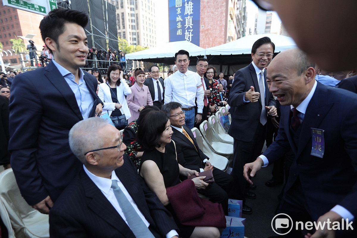 國民黨主席吳敦義也到場觀禮。 圖：張良一/攝