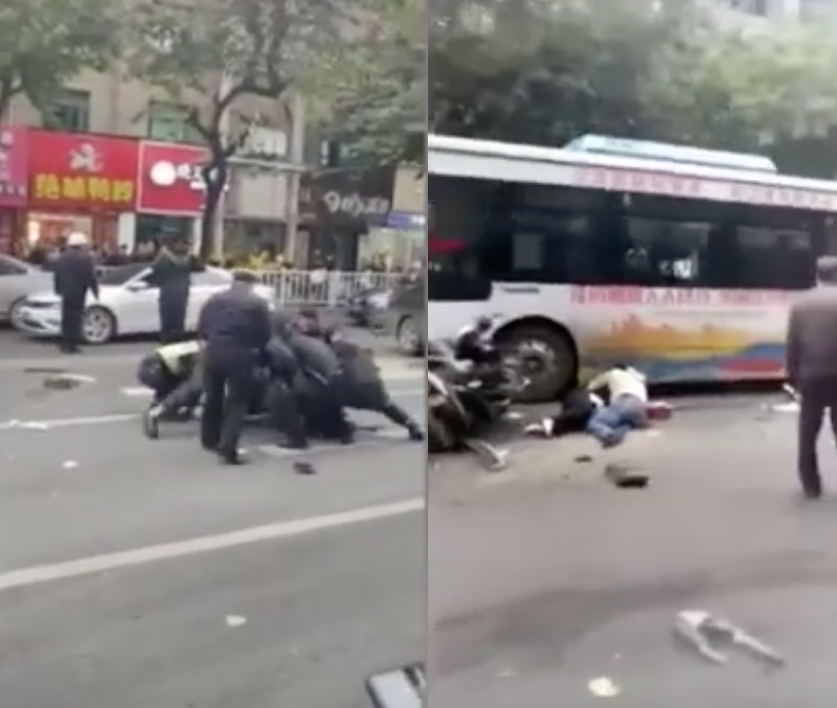開公車隨機殺人！福建公車遭劫沿街衝撞行人釀5死。 圖：截自新浪微博
