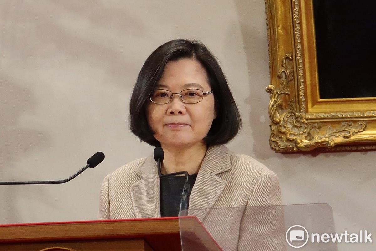 總統蔡英文1日在總統府內發表元旦談話。 圖：林朝億/攝（資料照片）