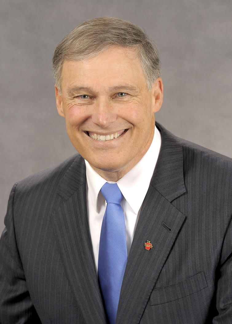 民主黨籍的華盛頓州州長英斯利(Jay Inslee)有意角逐下屆美國總統。他相信靠著對防範全球氣候變遷的努力，可以打贏選戰。 圖：Office of the Governor of the State of Washington　(Copyrighted free use)