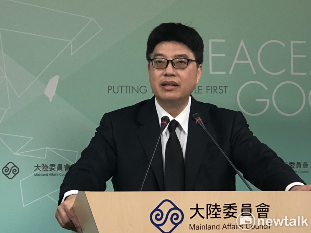 大陸委員會副主委邱垂正今（3）天下午在例行記者會中回應非洲豬瘟的相關問題。 圖：謝莉慧/攝