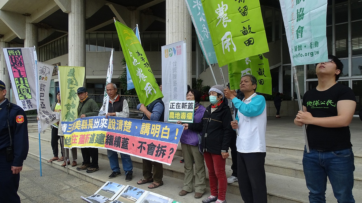 彰化縣長王惠美娘家周遭的農地違建搶建最為猖獗，地點敏感引發關注。 圖：彰化縣環境保護聯盟／提供