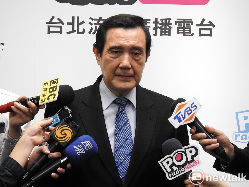 前總統馬英九上午接受《POP撞新聞》廣播專訪。 圖：趙婉淳／攝