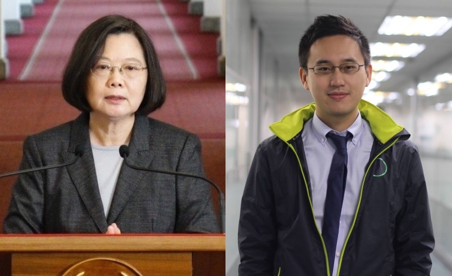 對於「口譯哥」趙怡翔擔任駐美政治組長一事，總統蔡英文表示，自己也是看了報紙才知道。 圖：新頭殼合成