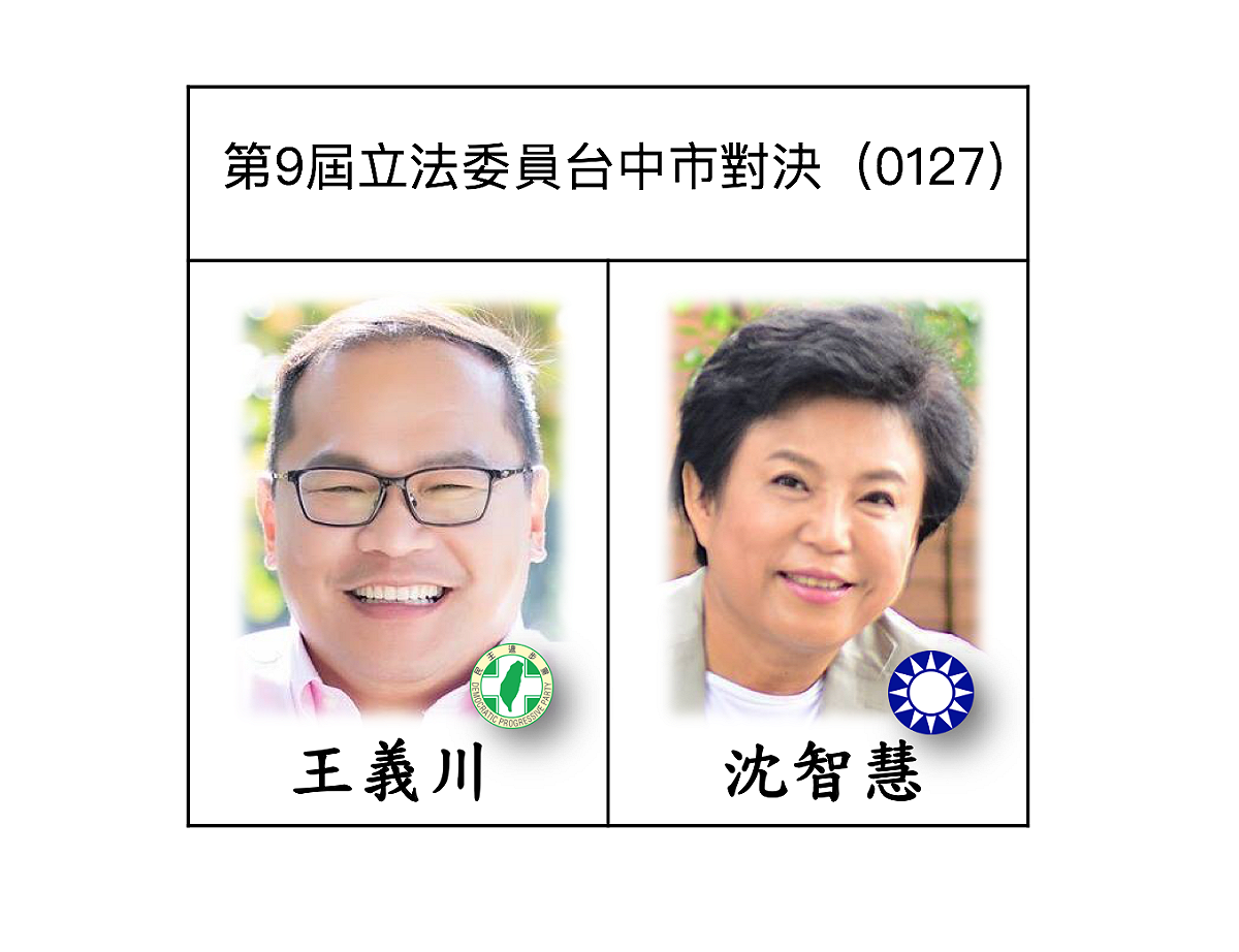 第9屆立委補選台中市對決。 圖：新頭殼製圖