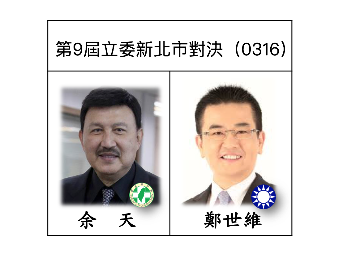 第9屆立委補選新北市對決。 圖：新頭殼製圖