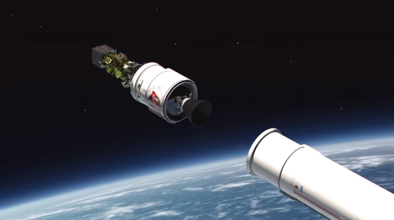 最大的一枚衛星已成功進入預定軌道，另外6枚衛星之後也將依序進入各自預定軌道。 圖：翻攝Youtube