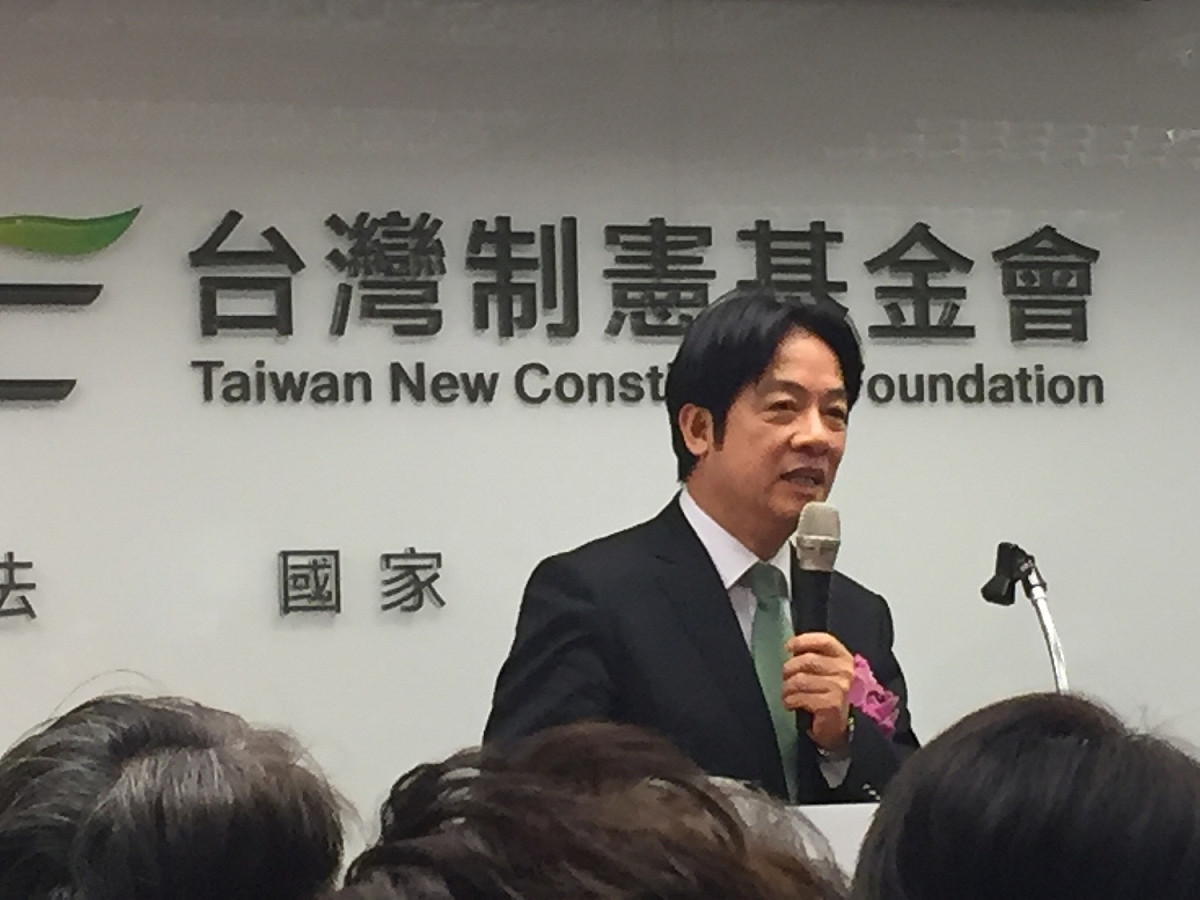 前行政院長賴清德上午出席台灣制憲基金會開幕式。 圖：趙婉淳／攝 (資料照片)