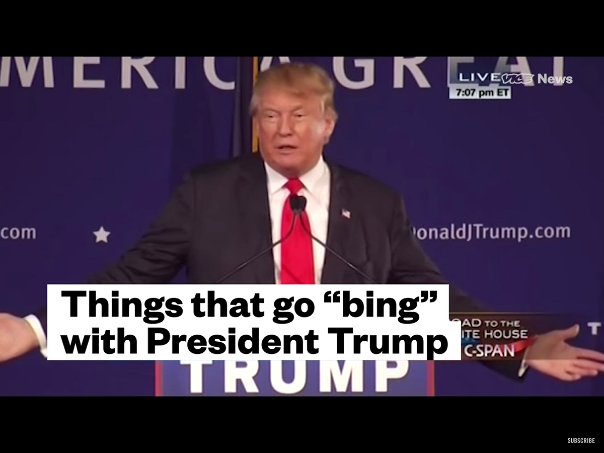自從谷歌（Google）公司2010年退出中國以後，微軟公司的「必應」（Bing）是唯一一家較大的外國搜尋引擎。目前不清楚為什麼中國當局封殺「必應」，中國網信辦對路透社等西方媒體的詢問沒有做出回覆。圖為網路熱議有關美國總統川普多次提到Bing的合成視頻，頗為搞笑。 圖：翻攝自Youtube