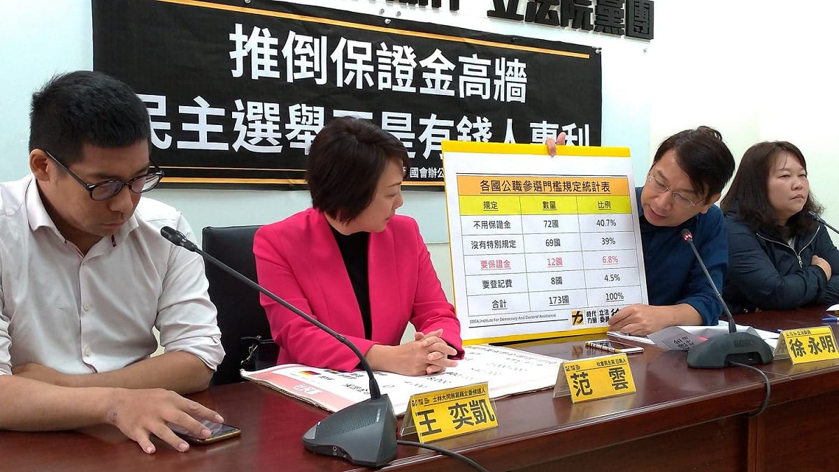 各國公職參選門檻規定統計表。
 圖：陳佩君／攝