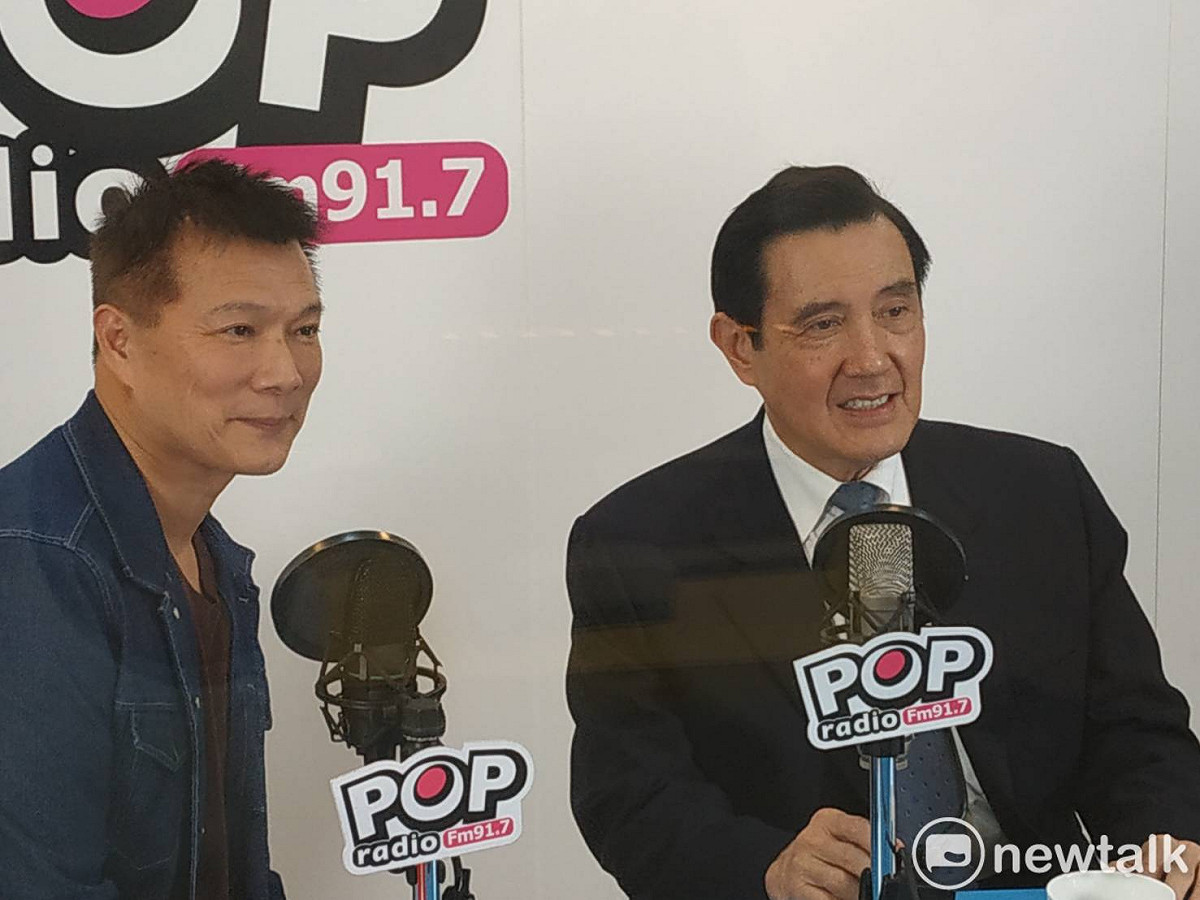 前總統馬英九晚間接受「POP大國民」廣播專訪。 圖：趙婉淳／攝