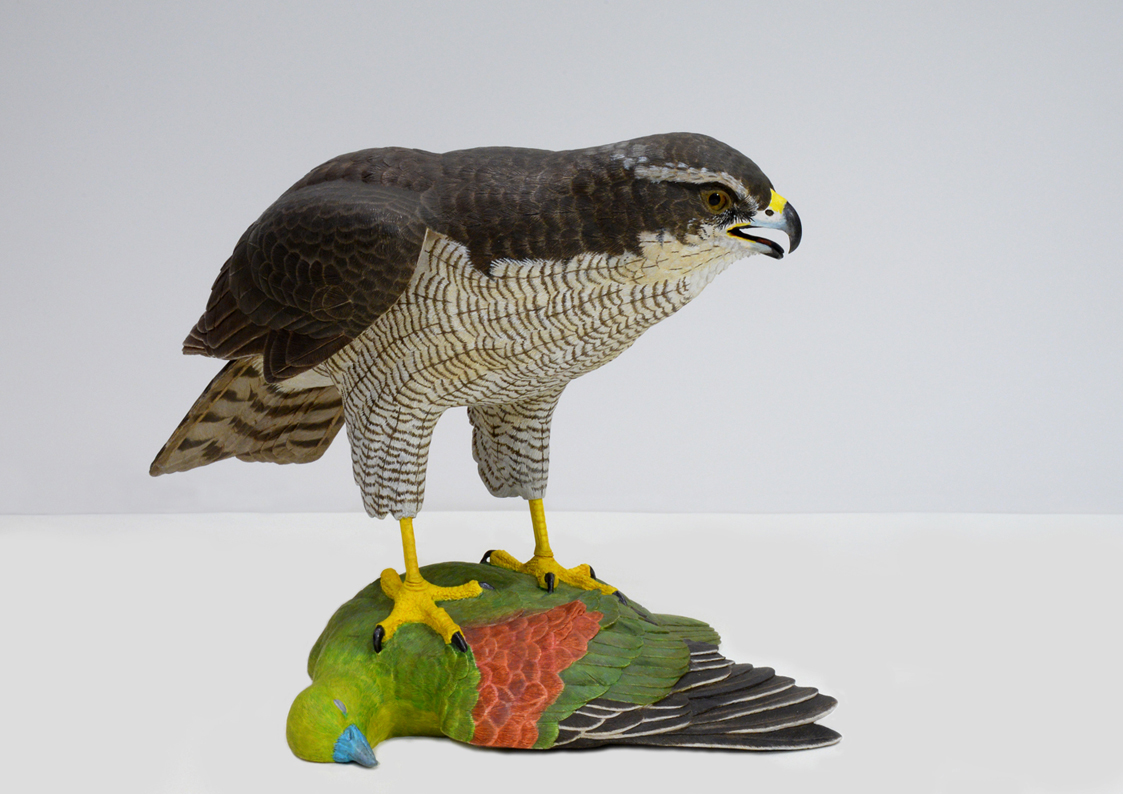 「如生─2019臺日野鳥雕刻工藝創作交流展」預計展出作品-「命をつなぐ」。  圖：工藝台北分館/提供