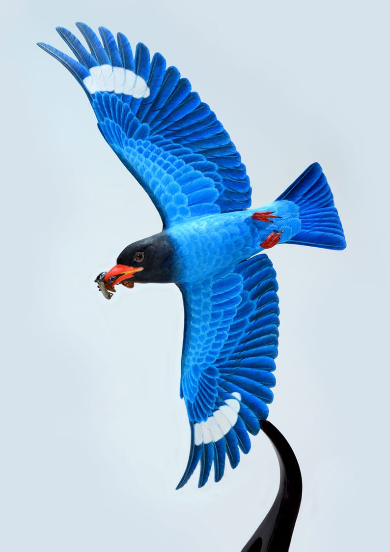 「如生─2019臺日野鳥雕刻工藝創作交流展」預計展出作品-「飛翔～」。  圖：工藝台北分館/提供