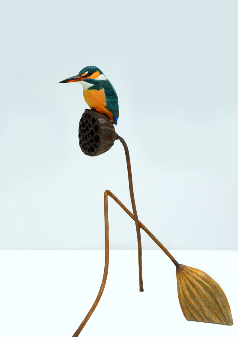 「如生─2019臺日野鳥雕刻工藝創作交流展」預計展出作品-「静けさ」。  圖：工藝台北分館/提供