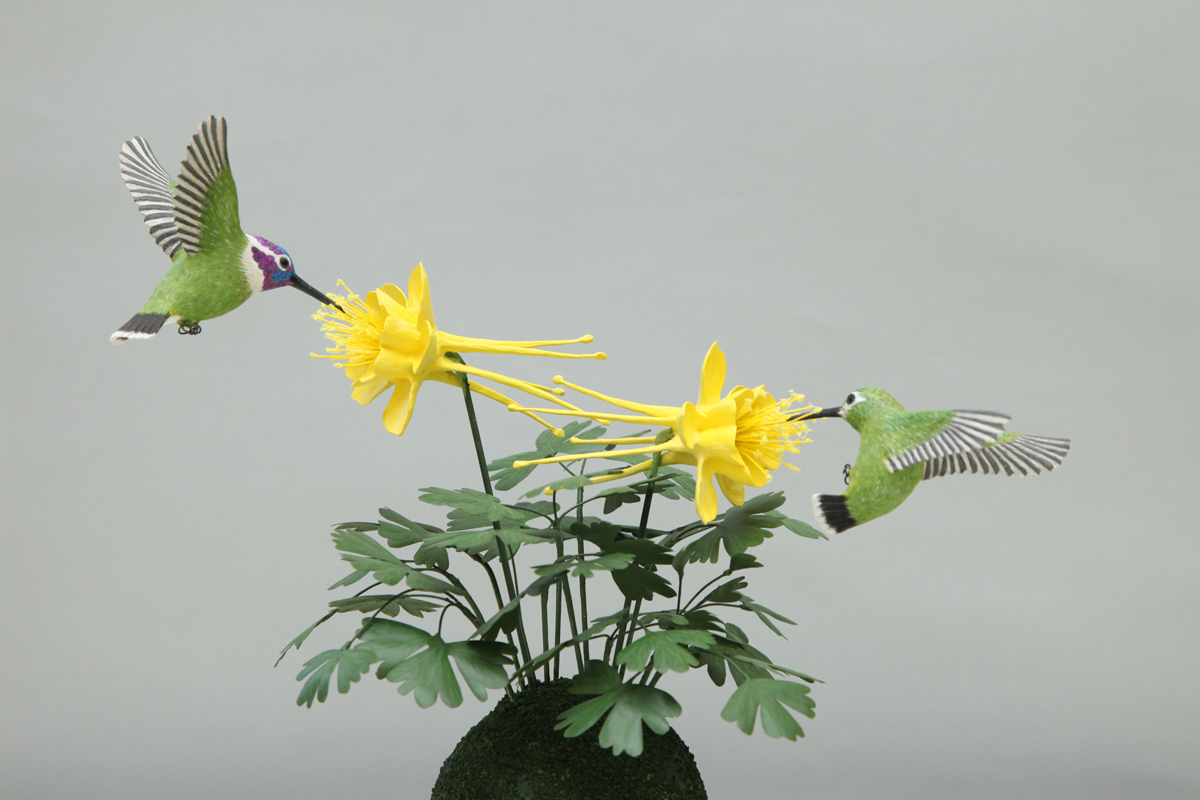 「如生─2019臺日野鳥雕刻工藝創作交流展」預計展出作品-蜂鳥  圖：工藝台北分館/提供