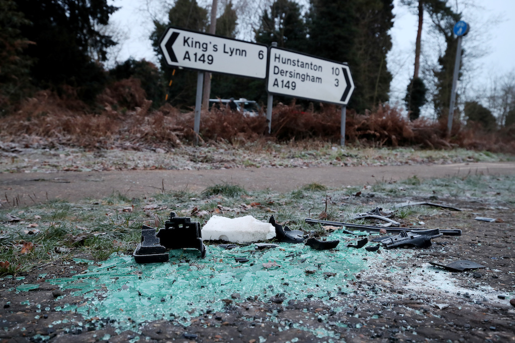 英國菲立普親王17日在東英格蘭諾福克郡的王室住所附近，與一名女子費維勒發生車禍。
 圖 : 達志影像/ 路透社