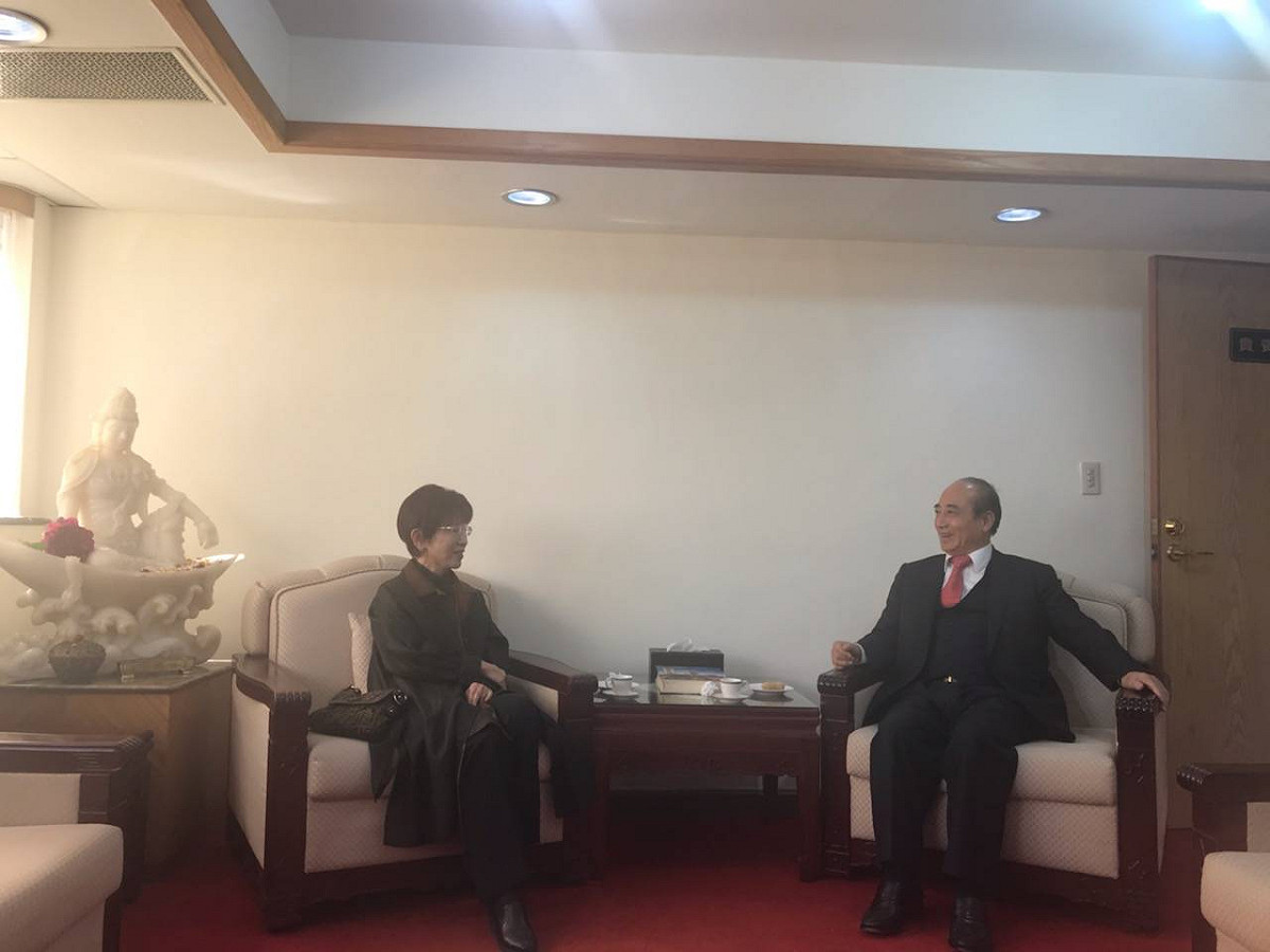 前國民黨主席洪秀柱與王金平中午兩人相約會面，相互拜年、敘舊。 圖：王金平辦公室提供