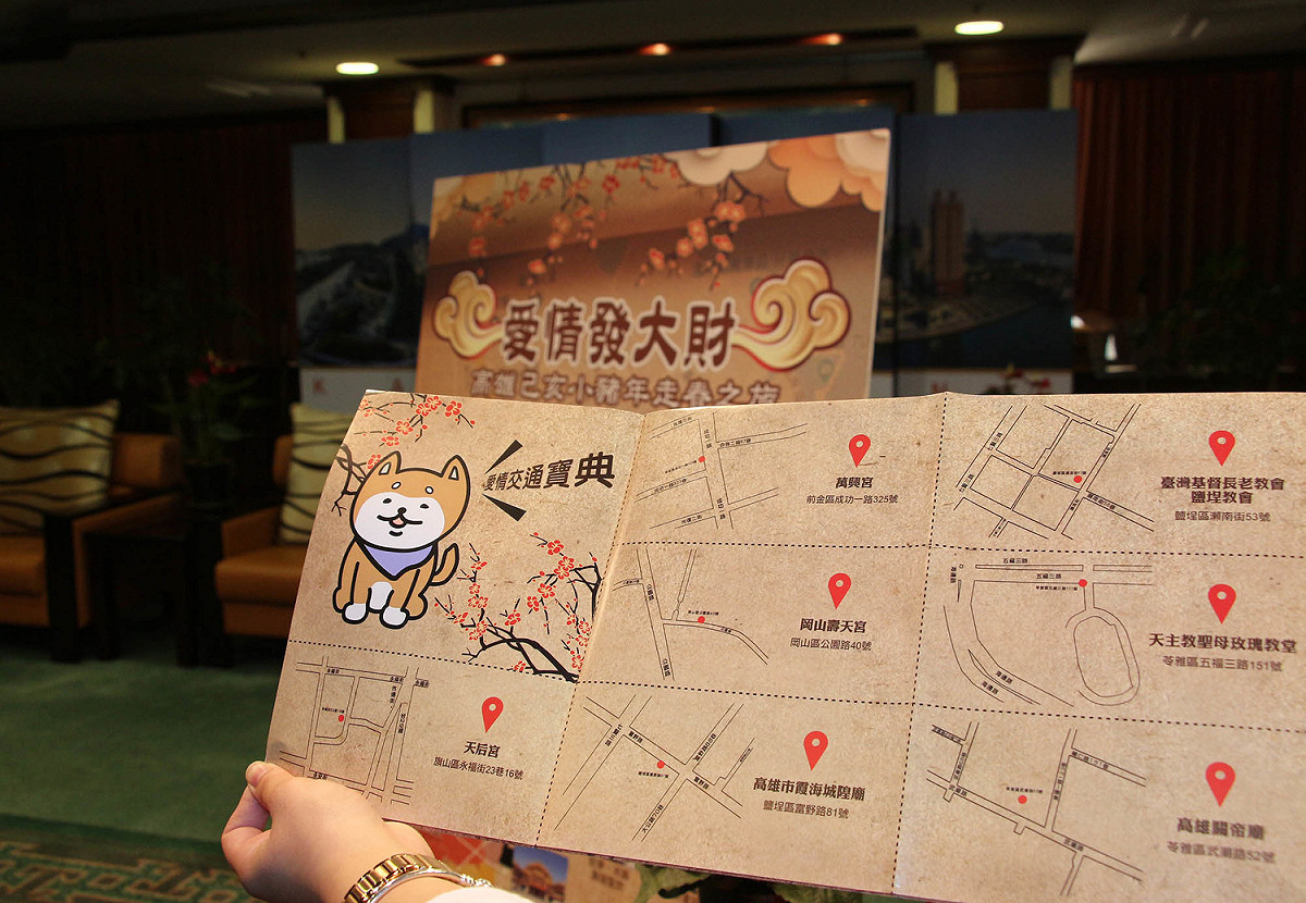 春節高雄特色廟宇之旅交通圖。 圖：高雄市新聞局提供