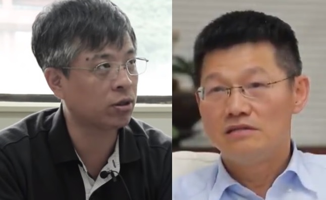 大考中心主任劉孟奇（左）接任教育部政務次長，前國家教育研究院院長許添明回鍋擔任院長（右）。 圖：翻攝Youtube