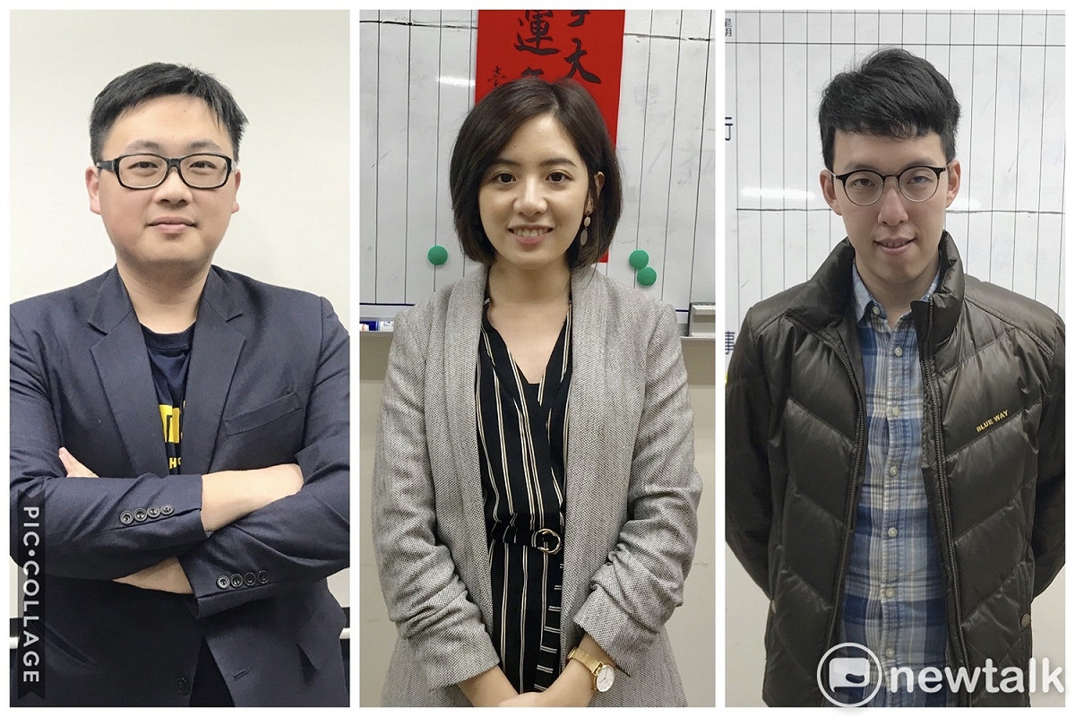 台北市長柯文哲3位人氣幕僚北市發言人兼觀傳局長劉奕霆（左）、北市副發言人黃瀞瑩（中）和柯昱安（右）接受新頭殼訪問大聊過年回憶。 圖：新頭殼合成照