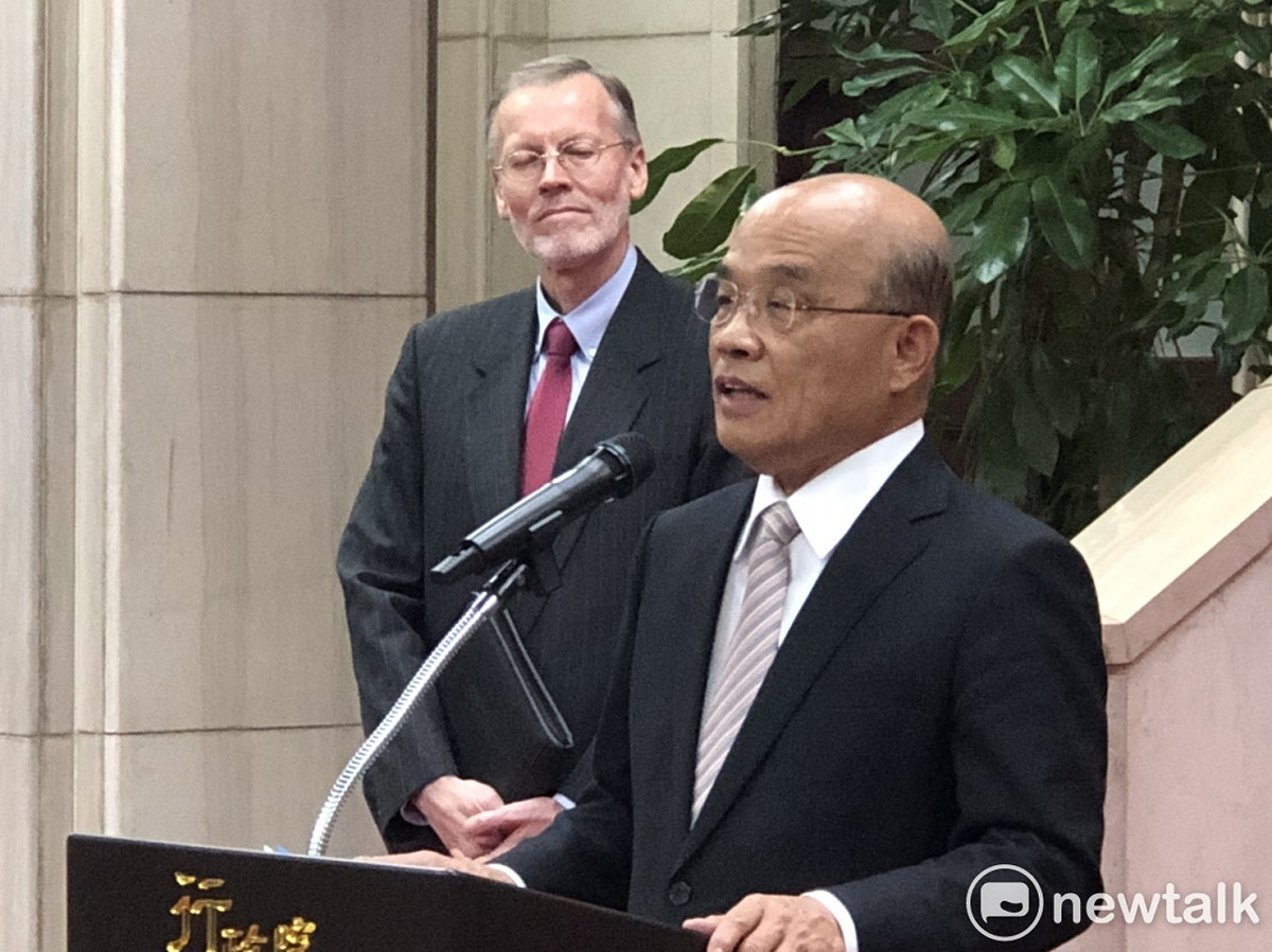 行政院長蘇貞昌今（1）日表示，希望AIT能夠協助推動台美閣員互訪。 圖：謝莉慧/攝