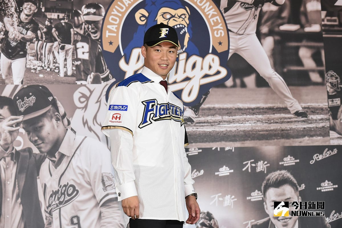 王柏融正式加盟北海道日本火腿鬥士隊。 圖／記者林柏年攝，2018.12.19