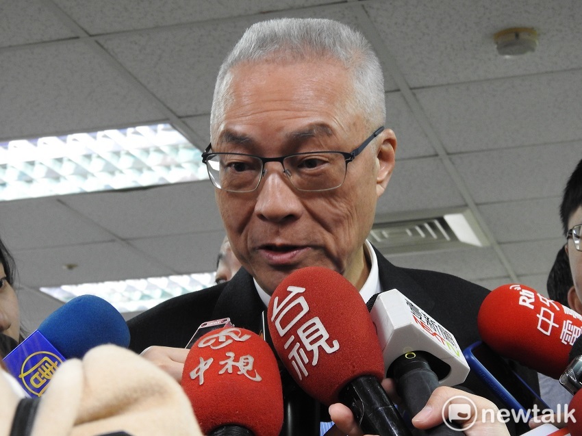 國民黨主席吳敦義11日參加黨內新春團拜。 圖：趙婉淳／攝
