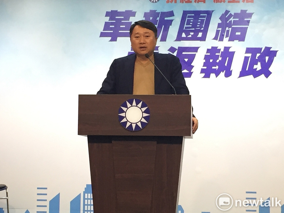 國民黨組發會主委李哲華下午轉述13日中常會內容。 圖：趙婉淳／攝