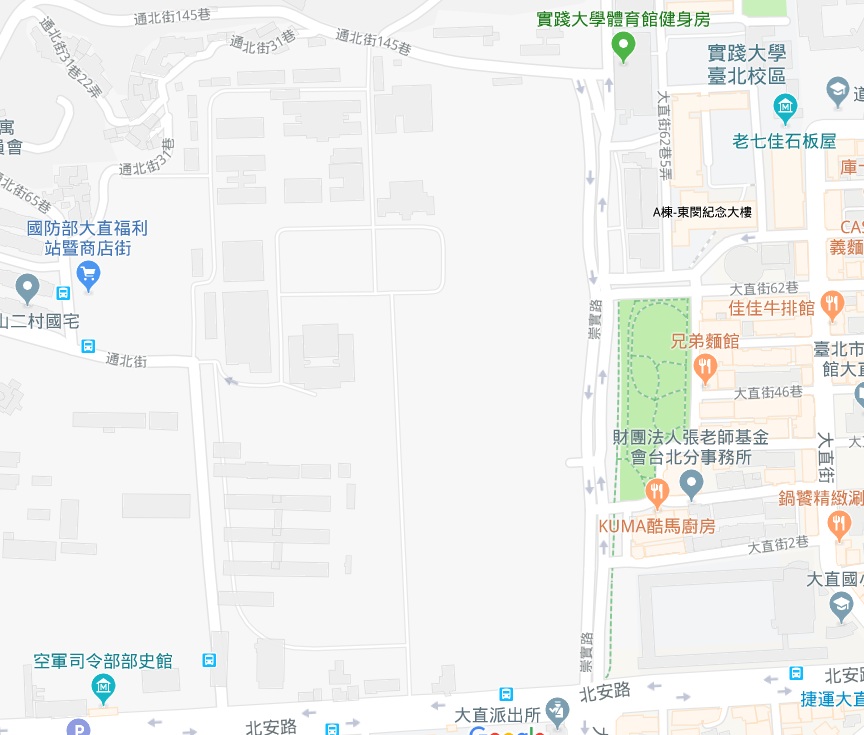 《Google地圖》對重要政經設施未做標示。 圖：翻攝Google Map