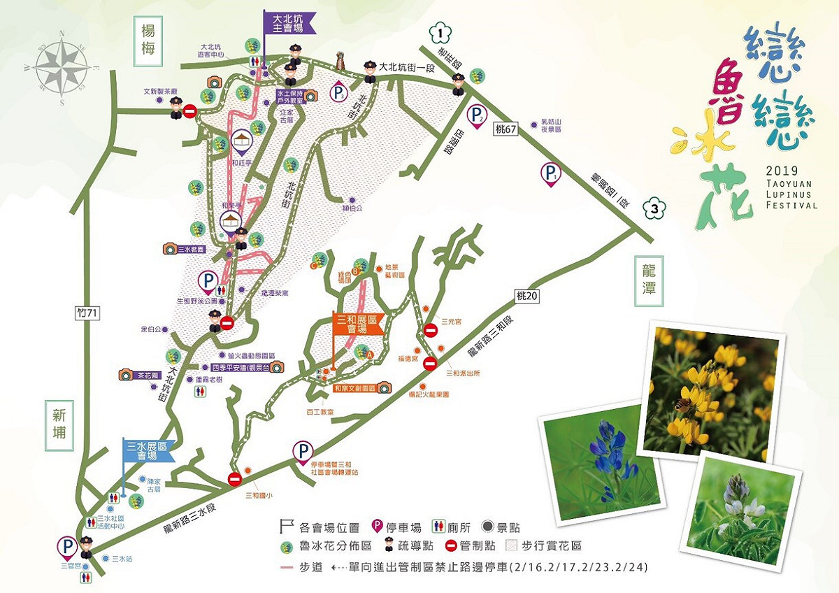 「2019戀戀魯冰花」活動現場導引圖。 圖：桃園市政府提供