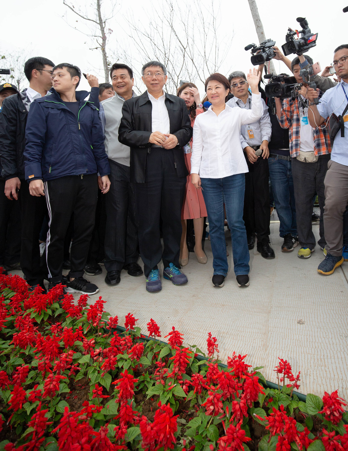 台北市長柯文哲與台中市長盧秀燕。 圖：台北市政府/提供