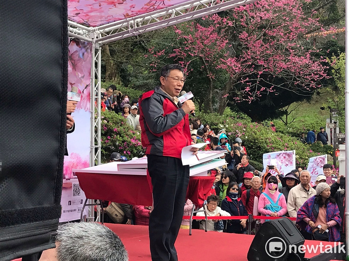 台北市長柯文哲中午前往陽明山公園出席陽明山花季活動。 圖：周煊惠 / 攝