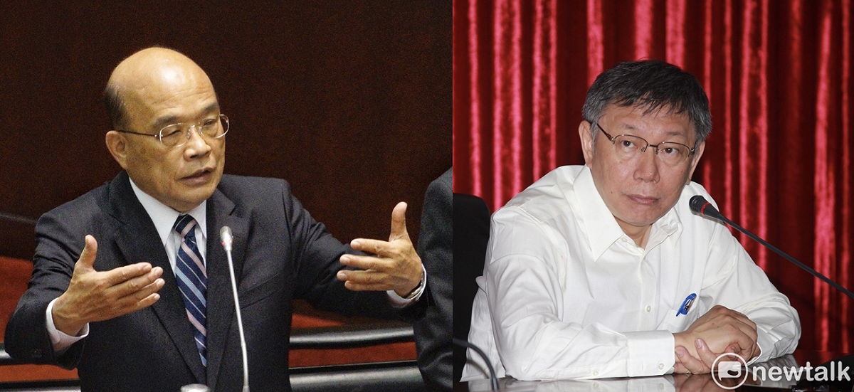 台北市長柯文哲18日晚上在播出的電視節目專訪對募兵制提出質疑，行政院長蘇貞昌說，「部長用不著跟一個市長言論上交鋒，只要把決心講清楚。」 圖：新頭殼制