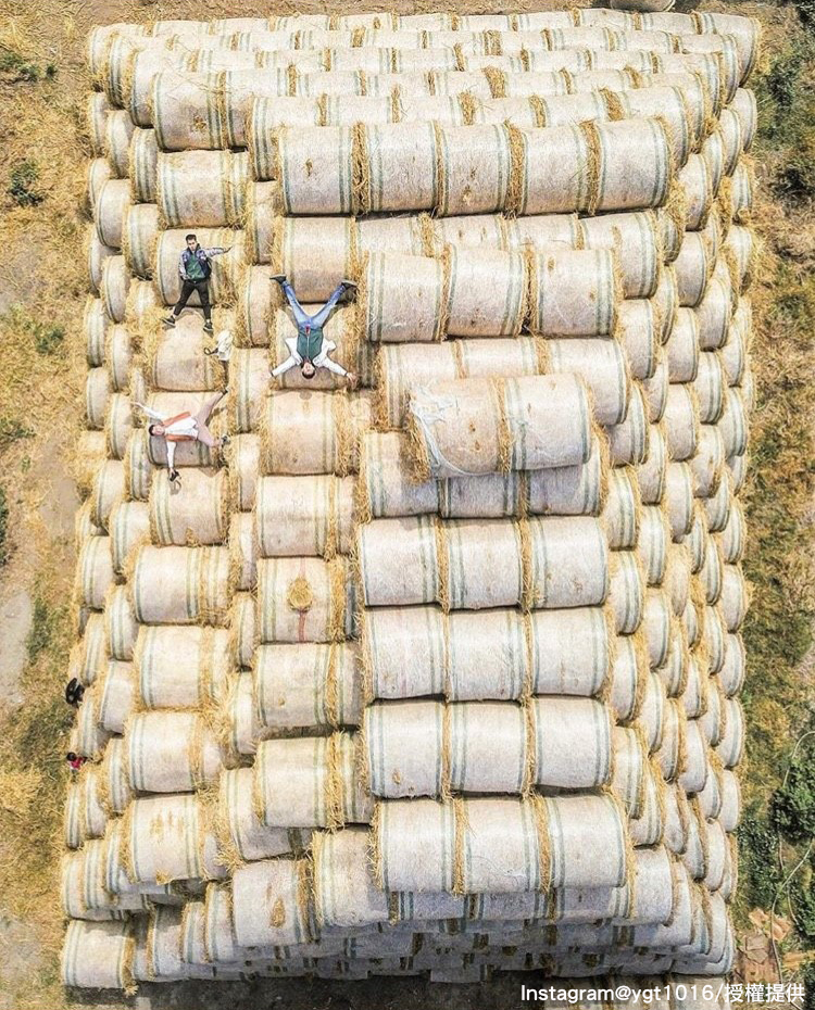 「金億陽農場」的稻草捲景色，不只療癒也超好拍。 圖：翻攝自instagram ygt1016／開放權限