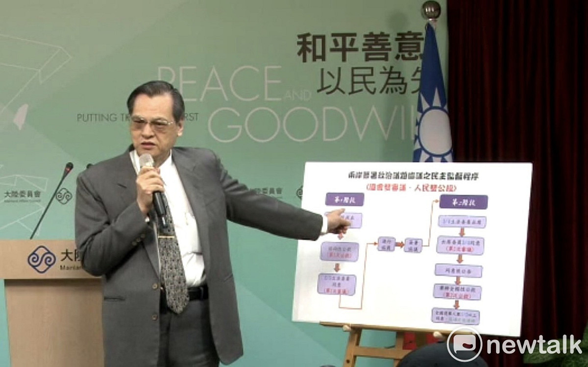 陸委會主委陳明通再三強調，中共總書記習近平1月2日拋出對台「習五點」，政府必須捍衛台灣主權，「人不是我殺的，是他（對岸）先的」。 圖：謝莉慧/攝